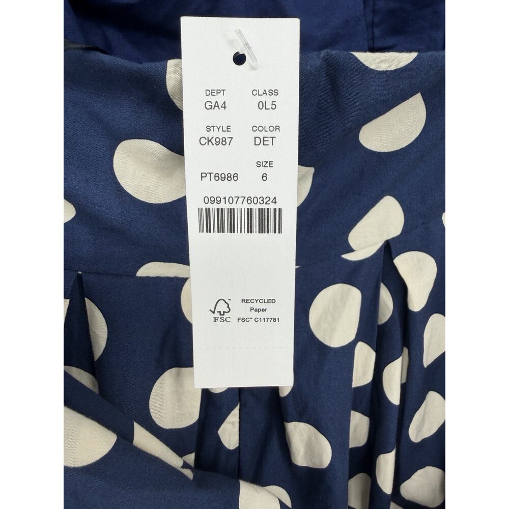 J. Crew Collection Strapless Bow-back Maxi Dress Navy PolkaDot Size 6 - Picture 6 of 6